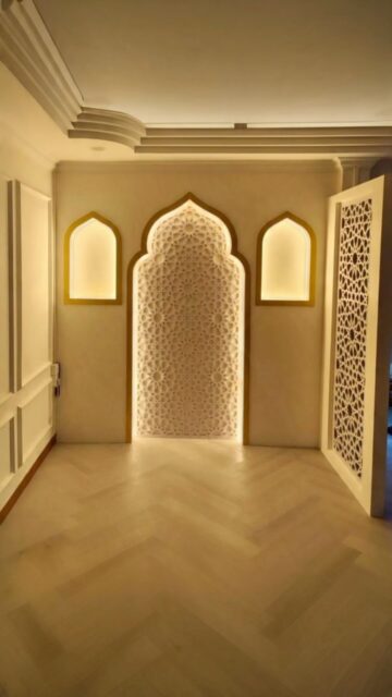this is not AI. we actually built it! from idea, to design, to fabrication, and finally installation in your home. 🪚

more than just a feature wall, it’s about setting the environment, a place where the family can come together, sit comfortably, in remembrance, and feel at ease. 🏡

the mihrab made for your home, a space made for your family. 🧑‍🧑‍🧒‍🧒

contact us www.camelcaravan.co