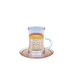 Glass Tea Cup & Saucer Set (6-pairs)